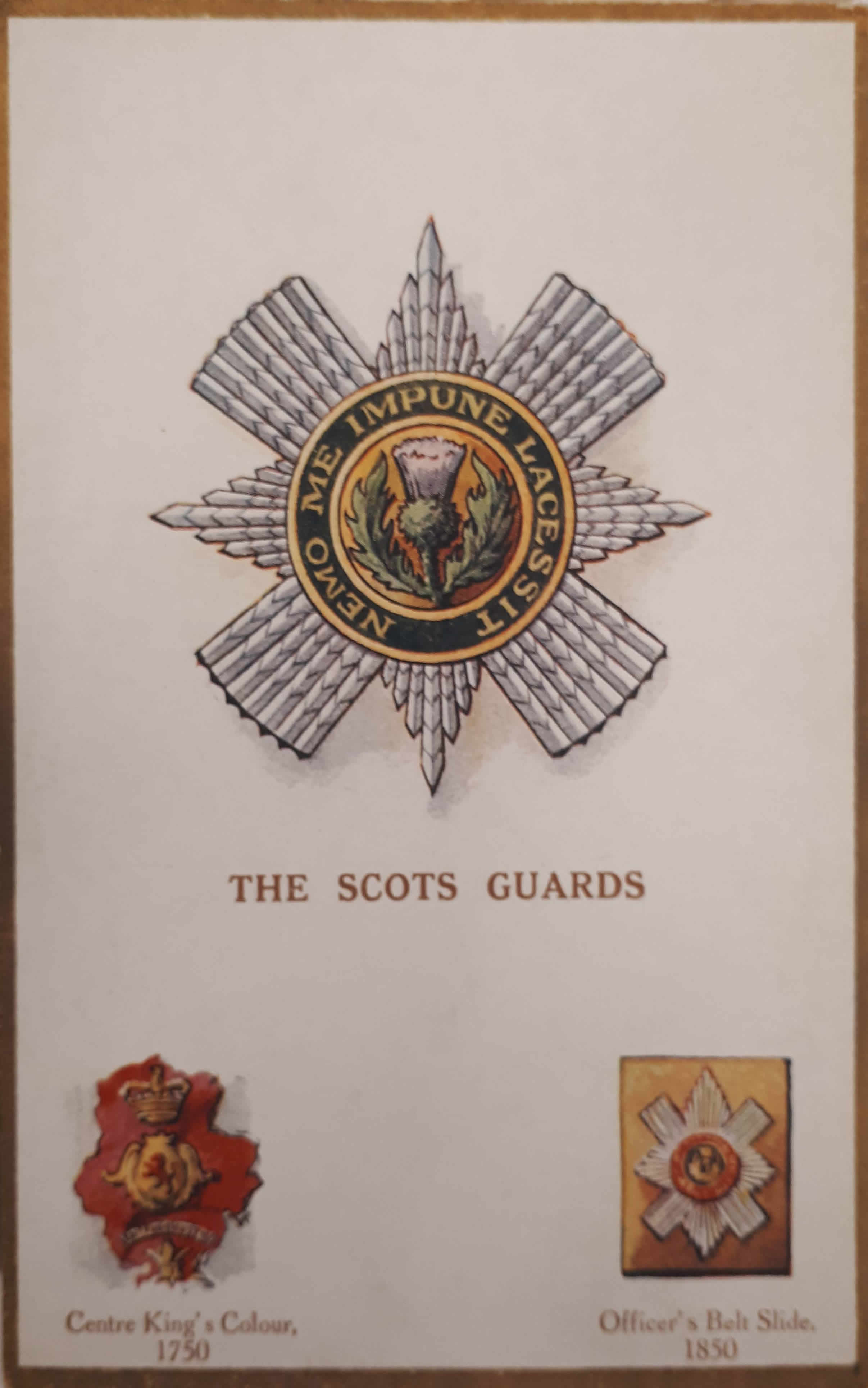 Scots Guards Emblem, Centre King's Colour (1750) & Officer's Belt Slide (1850)